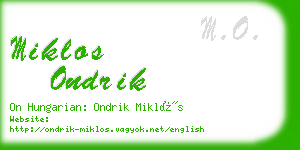 miklos ondrik business card